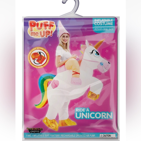SOLD !!!Vibrant Inflatable Unicorn Ride-On Costume - Picture 5 of 5